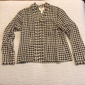 Talbots petites Black/white silk 4